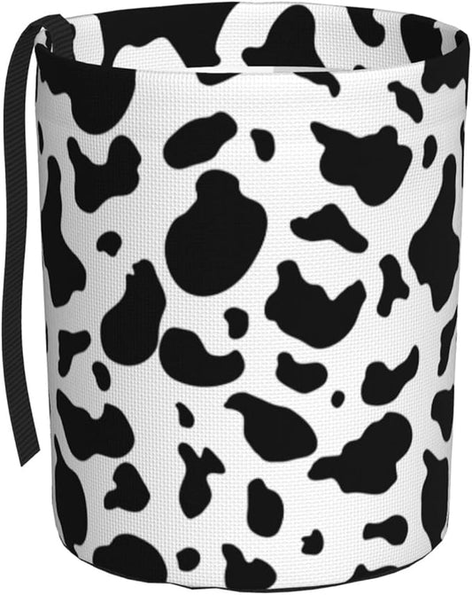 Car Trash Can Milkcow Print Pattern Multipurpose Collapsible Leakproof Trash Bin Car Accessories for Car Automotive Truck SUV