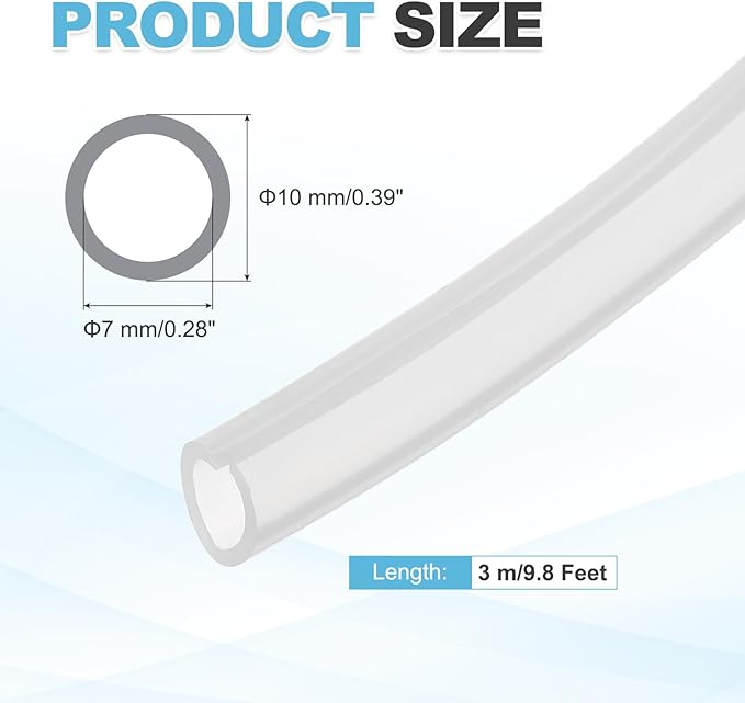 MECCANIXITY 3 m Split Silicone Cable Sleeve Tubing, ID 7mm Clear Split Silicone Tube Cord Organizer Wire Shielding Sheathing Wrap for USB Charge Power Cord Audio Video Cable
