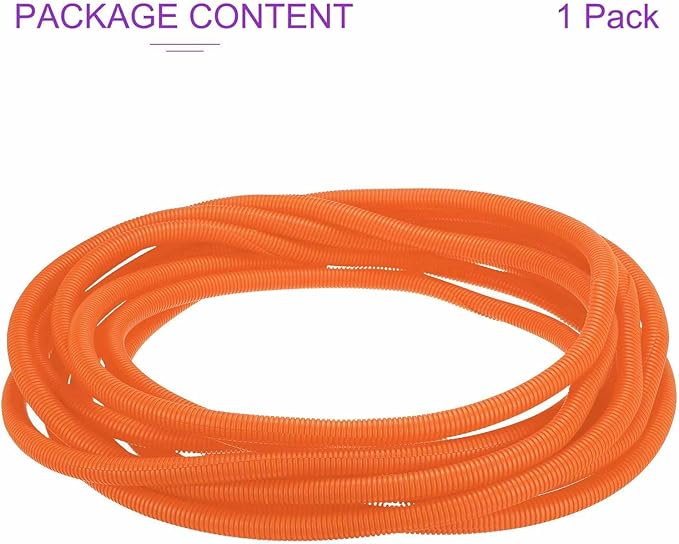 DMiotech 100ft Wire Loom Split Tubing 3/4 Inch(19.1mm) ID, Cord Protectors from Pet Flexible Conduit Cable Management for Office Home Garden, Orange