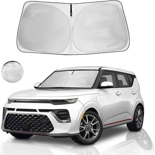 Custom Fit Kia Soul Sun Shade Windshield Sunshade Window Cover, Front Window Shade Sun Visor for Kia Soul 2010-2026, 4 Layers UV Protector Foldable Car Accessories Shield Shade