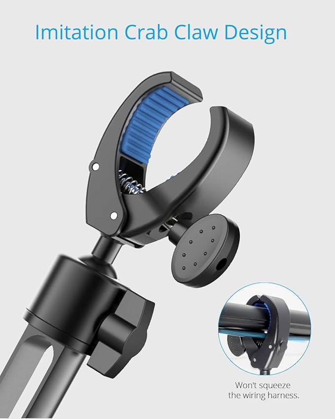 Quyee Phone Holder Car, Rear View Mirror Phone Holder - Aluminum Alloy Mount Multi-Angle Adjustment Rotatable and Retractable Compatible with All 4-7 Inch iPhone and Android Cell Phones (Black)