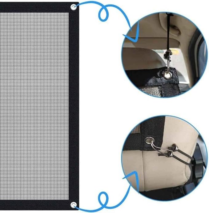 Dog Car Barrier for Jeep Wrangler JL 4XE 2021-2024 2025, Pet Divider Mesh Back Seat Barrier Net Breathable Safety Fence Travel Accessories