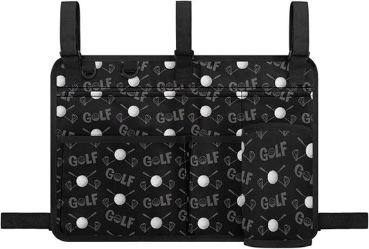 Golf Cart Storage Bag Non-Slip Golf Cart Rear Seat Organizer with 4 Pocket for Ezgo Yamaha Club Car and Other 2-Seat Golfs Carts