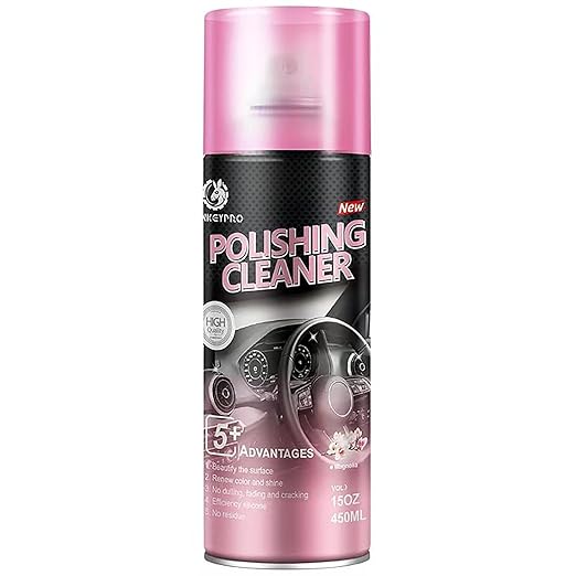 Donkeypro Polishing Cleaner, Car Interior Cleaner - Restores & Protects Plastic, Vinyl, Leather Seats, Dashboard - UV Guard, Anti-Aging, Interior Detailer Spray with Iron Can - 15 Fl Oz