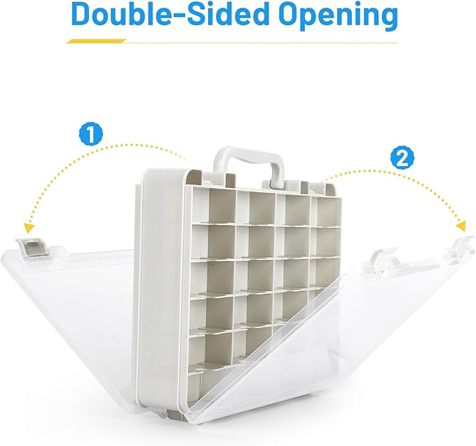 Storage Case for Hot Wheels - Carrying Display Case for 1/64 Scale Toy Cars, 48-Slot Double-Sided Transparent Organizer with Built-in Steps & Adjustable Dividers (2 Packs)