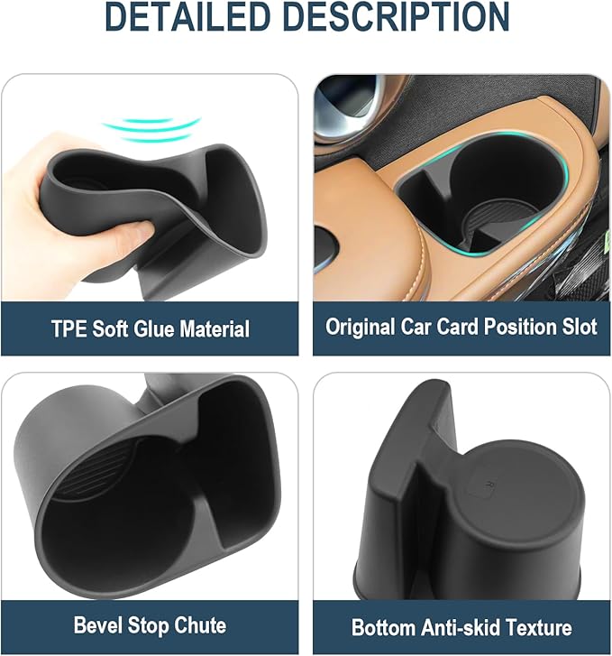 2026 Palisade Cup Holder for 2026 Hyundai Palisade Accessories TPE Material Second Rear Cup Holder Coaster Liner Compatible with 2026 Hyundai Palisade All Trims(2 Packs)