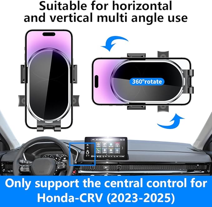 Car Phone Holder for Honda CRV CR-V 2023 2024 2025 2026，Honda CR-V Hybrid 2023 2024 2025 2026 Auto Accessories Navigation Bracket Interior Decoration Dashboard Cell Mobile Phone Mount case Accessory