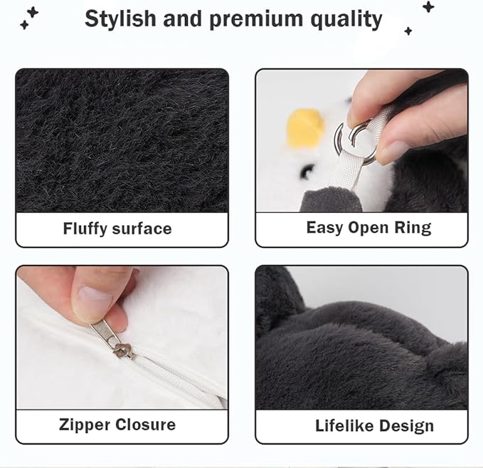 Tissue Box Cover Plush Tissue Box Holder for Car, Home, Decorative Holder/Organizer for Bathroom Vanity Countertop, Nightstands, Office Desk-Penguin