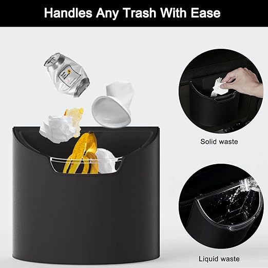 Car Trash Can, Leakproof Car Garbage Ca with Removable Waterproof Liner, Small Trash Container for Car Door, Seat Back, Console, Compact Vehicle Organizer for SUV Truck Home Office (Mocha Brown)