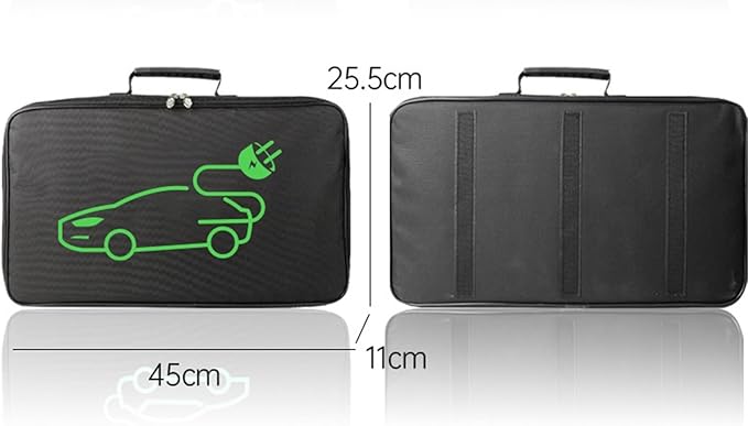 Portable EV Charger Storage Bag, Waterproof Oxford Fabric Organizer for Electric Vehicle Charging Cable, Holds 10 Meter Cord(Square)