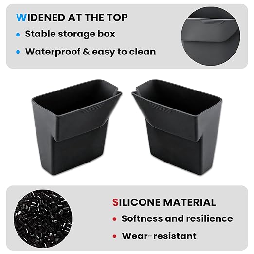 2PCS Door Side Trash Can Compatible with 2023 2024 2025 2026 Honda CRV Garbage Bin Storage Box Trash Bin Tray Silicone Material and Waterproof Interior Accessories