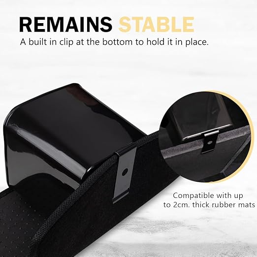 Car Trash Can Waterproof Vehicle Garbage Bin, Leakproof Anti Slip Floor Mat Clip Trash Bag Holder for Car, Truck, SUV, Van Portable Auto Trash Container with Stability Clips (Black, Large)
