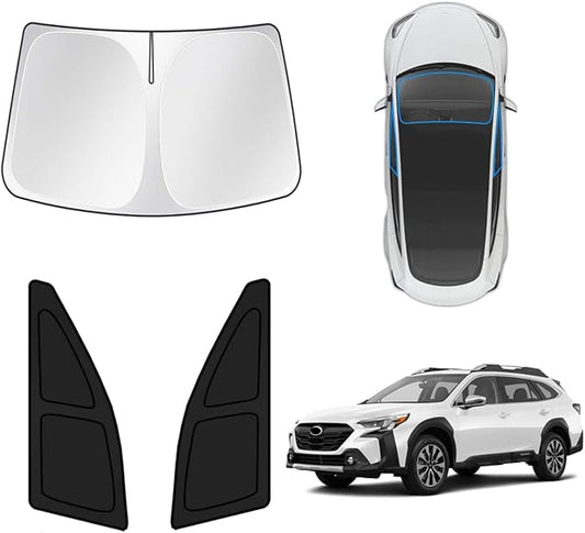 T TGBROS Windshield Sun Shade for Outback 2020 2021 2022 2023 2024 2025 Car Window Shades Thicken UV Block and Blackout Privacy Foldable Sunshades 3PCS Accessories Keep Cool Sun Visor Covers
