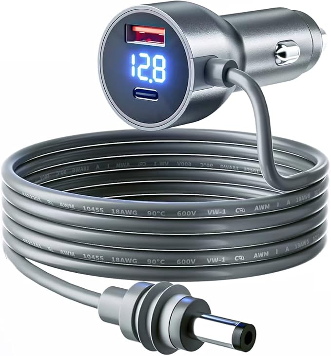 Starlink Mini DC Power Cable Cigarette Lighter Adapter, 12V-48V Car Charger with USB/Type C Ports, Durable Power Cord for Truck, RV, Car Accessories - Waterproof, Heavy Duty, Power Supply 10ft/3m