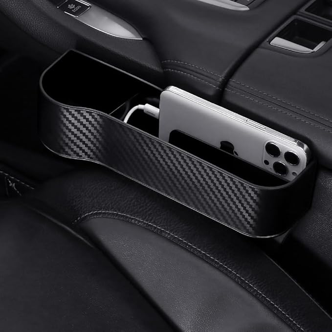 Car Seat Gap Filler Organizer for Toyota Corolla Cross XG10 2021-2025, Between Seat Console Prevents Items from Falling Auto Console Side Storage Box,Black-Main Driver