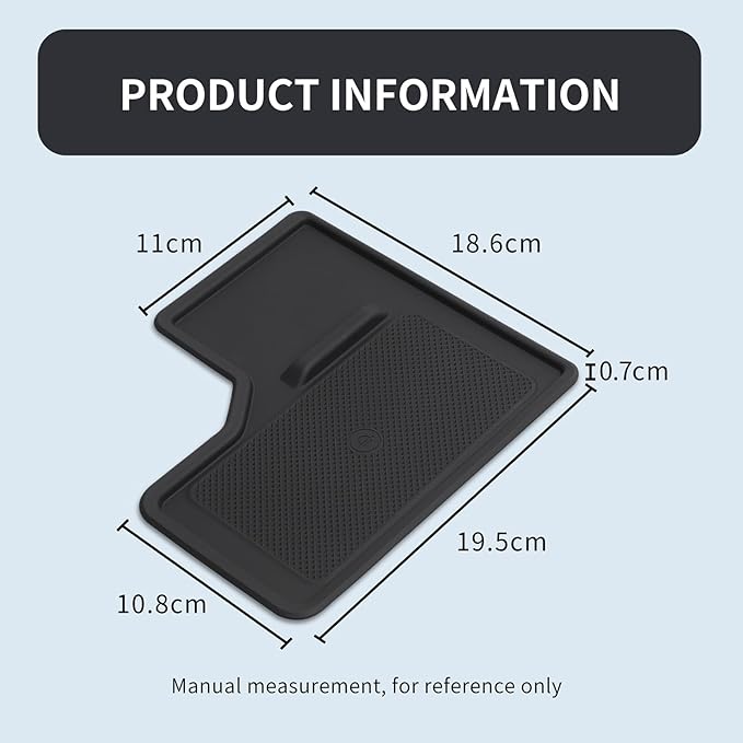 smabee 2PCS Fit for 2024 2025 2026 Toyota Land Cruiser Prado 250 Center Console Cool Box Organizer + Wireless Charging Protective Mat Accessories Black (Not Fit 1958 Model)