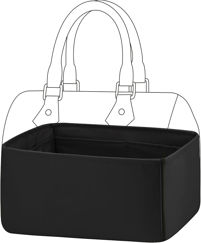 DGAZ Silk Purse Organizer Insert Fits LV Speedy 16/20/25/30/35/45 bags，Silky Smooth Bag Organizer，Luxury Handbag & Tote Shaper（Black，SP30）