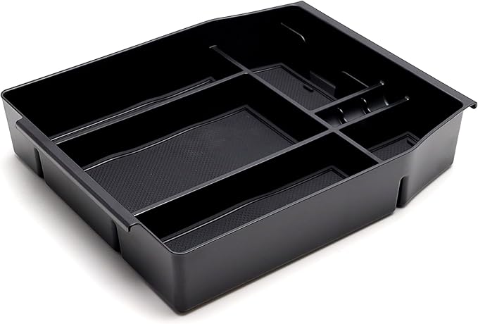 iJDMTOY Exact Fit Center Console Organizer Compartment Box w/Inside Mats Compatible With 2015-20 13th Gen Ford F-150