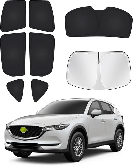 Canvcle Windshield Sunshade for Mazda CX-5 2017-2025 2026 CX5 Accessories Side Rear Window Shade Cover Kit Window Sun Blocker Privacy Protection Keep Vehicle Cool Black 8PCS