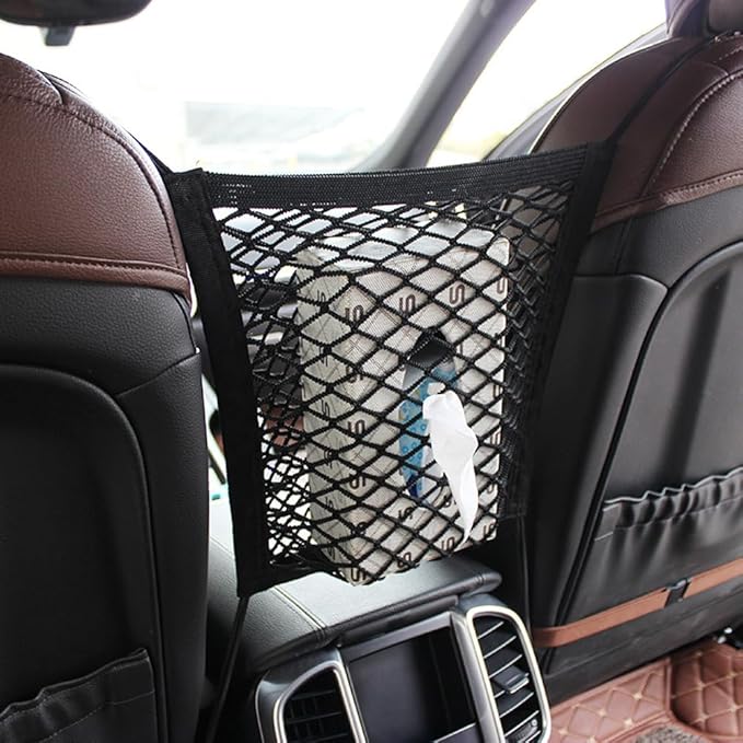 Car Dog Barrier Universal Dog Barrier Net Car Seat Net & Storage Bag Tear Resistant Pet Mesh Barrier Car Back Seat Organizer Easy to Install Dog Fence Safety Car Divider for Cars SUVs Vans Traveling