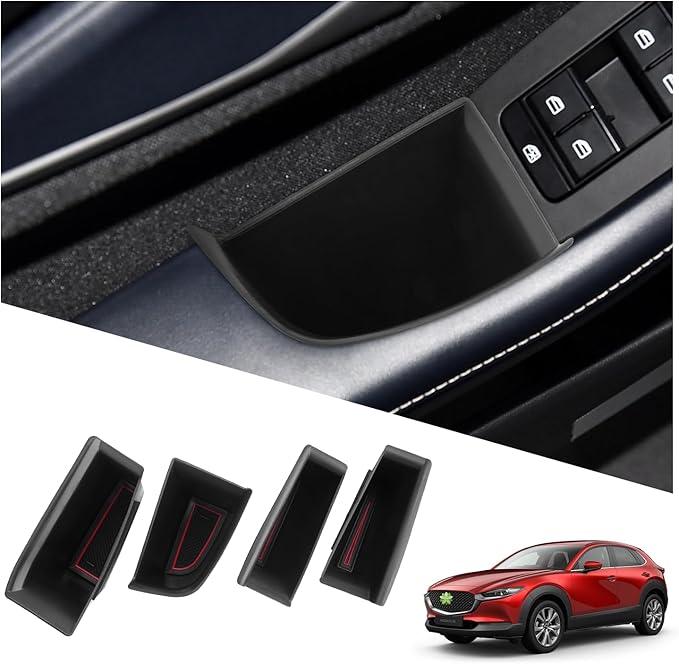 Ruiya Mazda3/CX30 Door Storage Box for Mazda 3/CX30 Accessories Secondary Door Side Storage Box Compatible with (2019~2026) Mazda Mazda3 & (2020~2026) Mazda CX30(4Packs)