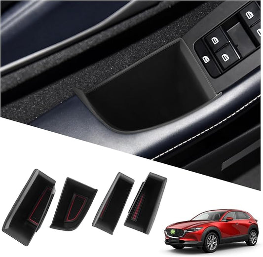 Ruiya Mazda3/CX30 Door Storage Box for Mazda 3/CX30 Accessories Secondary Door Side Storage Box Compatible with (2019~2026) Mazda Mazda3 & (2020~2026) Mazda CX30(4Packs)