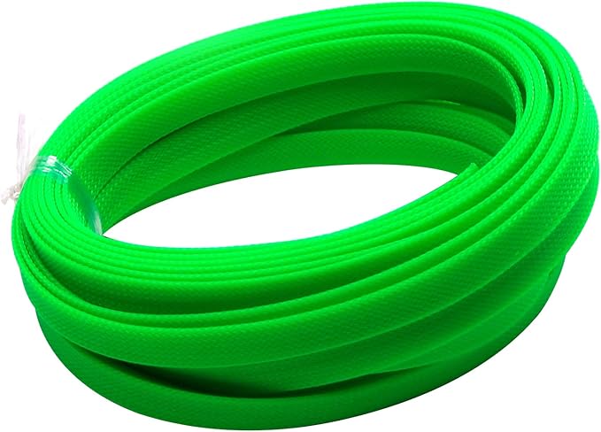 Aicosineg 32.8ft PET Flexible Braided Cable Sleeve 0.44inch Width Wire Loom Sleeving and Organizer Flexible Wire Mesh Sleeve for TV Audio PC Cords from Pets Chewing Green
