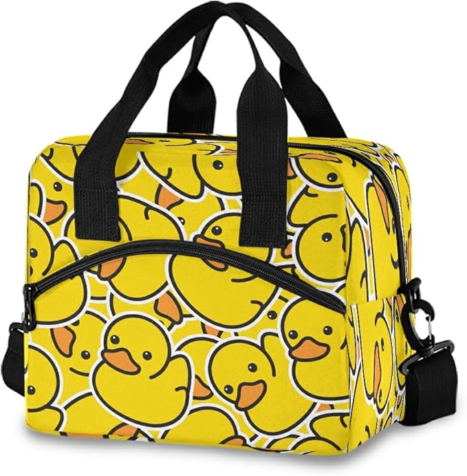 Lunch Bag for Kids Little Yellow Duck Insulated Cooler Lunch Box Large Capacity Lunch Organizer for Boys Girls