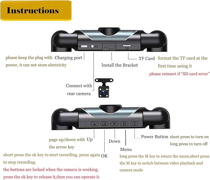360° Full View Dash Cam Front and Rear Inside, 4 Channel Dashcam 1080P Full HD Dash Camera for Cars with Infrared Lamps Night Vision G-Sensor, Parking Mode, 64GB SD Card Car Accessories
