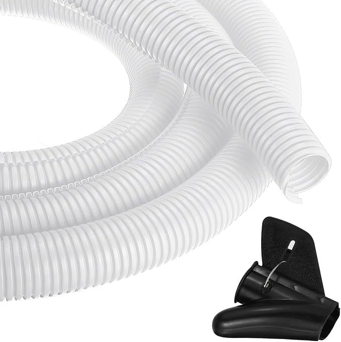 MECCANIXITY 1 1/4 Inch 20ft Split Wire Loom Tubing, Flexible Cord Protectors with Installation Tool Cable Management Sleeve Conduits Cover for Office Home Electrical Automotive Wires, White
