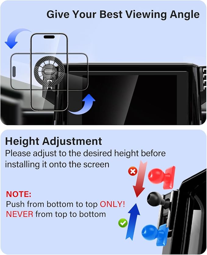 Car Phone Mount for Toyota Camry 2021-2024 Accessories 7-Inch Screen Fixed Clip, Automobile Cradles Magnetic Phone Holder Compatible with MagSafe, Strong Magnets Cell Phone Base(No Fit 9-inch)