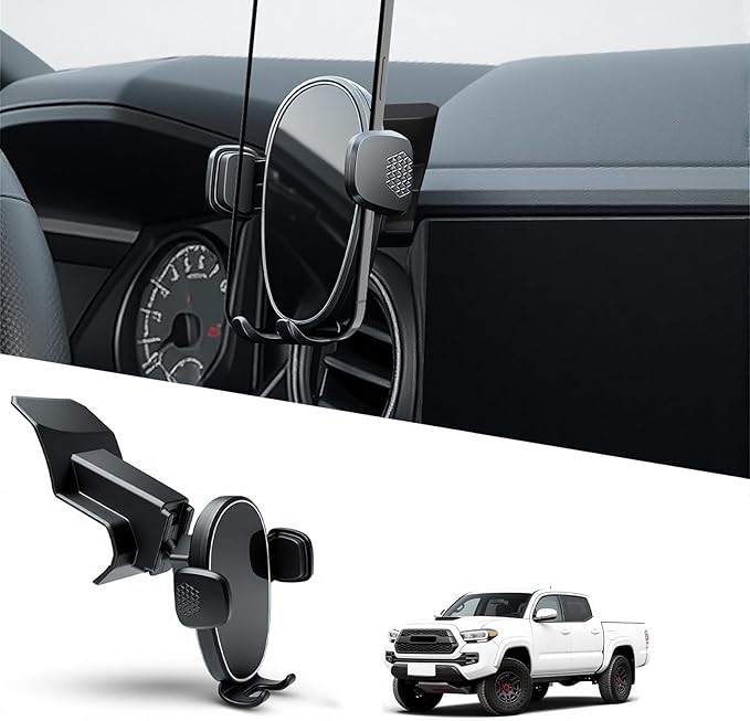 Phone Mount for Toyota Tacoma (2016-2023, 3rd Gen), 360° Adjustable Dashboard Phone Holder, Hands Free Car Smartphone Mount for iPhone, Google & Android, 2020 2021 Toyota Tacoma Interior Accessories