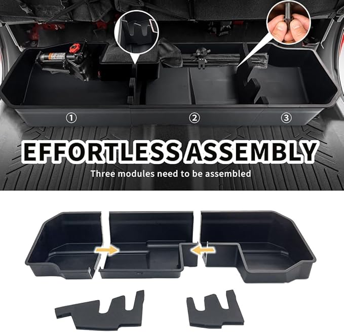 MAXDOM Under Seat Storage Fit for (2019-2026) Chevy Silverado 1500 / GMC Sierra 1500 (2020-2026) 2500HD 3500HD | Double & Crew Cab Rear Underseat Organizer Box