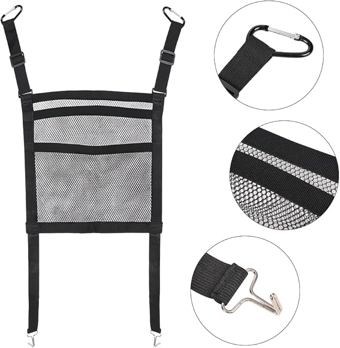 Dog Car Net Barrier Universal Pet Barrier Backseat Storage Mesh Bag 3 Layers with Auto Safety Mesh Organizer Netting Pouch Seat Back Net Bag Holder Dog Car Divider for Trucks SUV Van Easy to Install