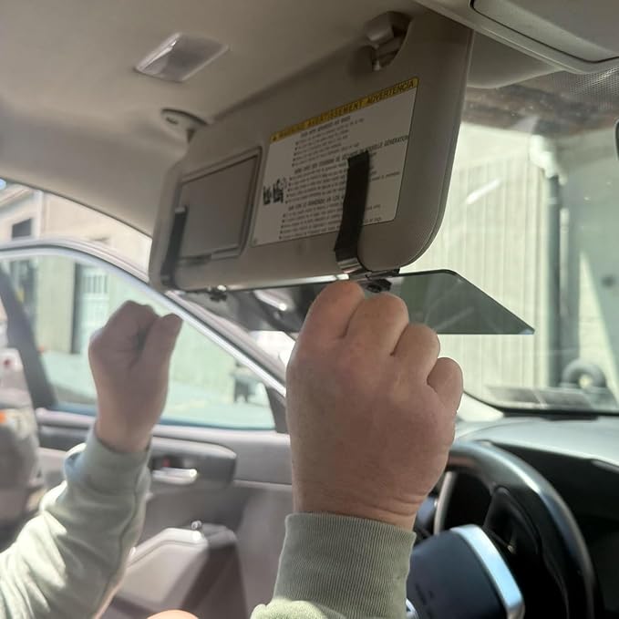 Glare Guard Professional-Grade Polarized Sun Visor Extender –Anti-Glare Sun Glare Blocker for Car Windshields, Adjustable Clip-On UV400 Tinted Visor Extension for Cars, Trucks & SUV (w/Storage Pouch)