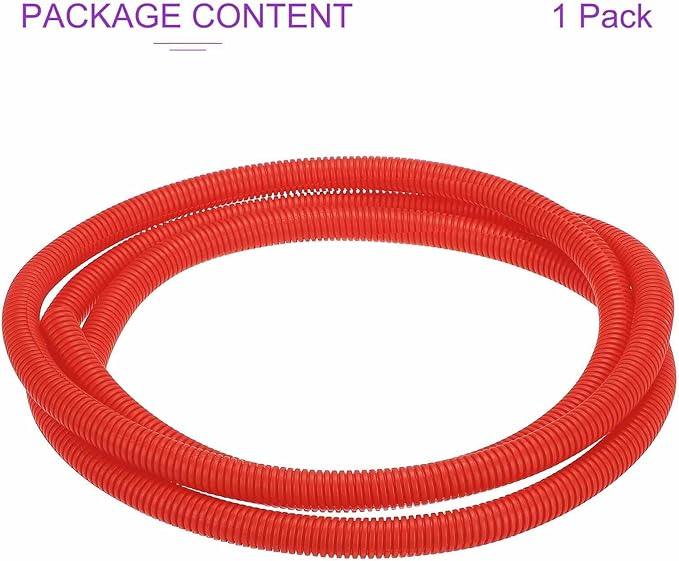 DMiotech 50ft Wire Loom Split Tubing 1/2 Inch(12.7mm) ID, Cord Protectors from Pet Flexible Conduit Cable Management for Office Home Garden, Red