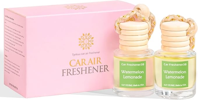 Hanging Car Air Freshener, Long Lasting Essential Oil Diffuser, Non-Toxic New Car Scent, Cute Car Fresheners for Women, 2 Pack Made in USA