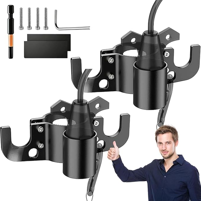 Aluminum Rv Towing Chain Organizer & 7-Way Plug Holder, Heavy Duty Anti-Rust Trailer Chain and Plug Holder for Tongue Jack, Cable Wire Harness Holder for Rv Camper Towing (2pc)