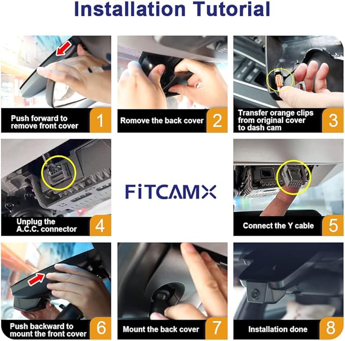 Fitcamx 4K Dash Cam Suitable for Toyota Tundra 2017-2021 & Sequoia 2017-2022 Limited SR5 Platinum TRD Pro, Integrated OEM Look, High Definition 2160P Video WiFi, G-Sensor, Loop Recording, 64GB Card