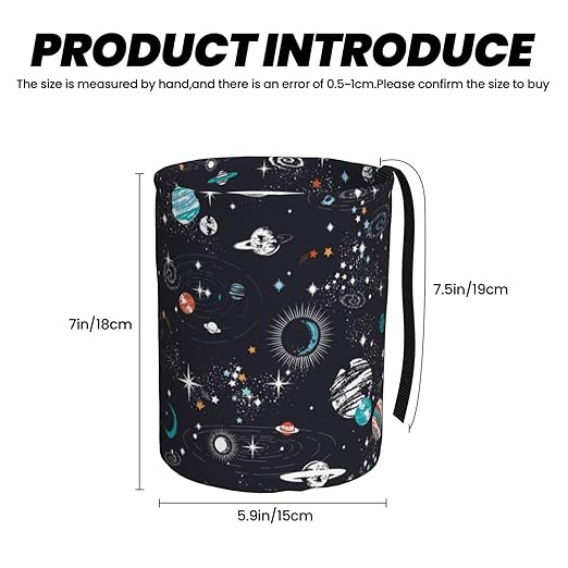Space Galaxy Constellation Car Trash Can Leak Proof Hanging Waterproof Garbage Can Multipurpose Trash Bin for Car SUV Front Seat Headrest Collapsible and Portable Storage Pocket