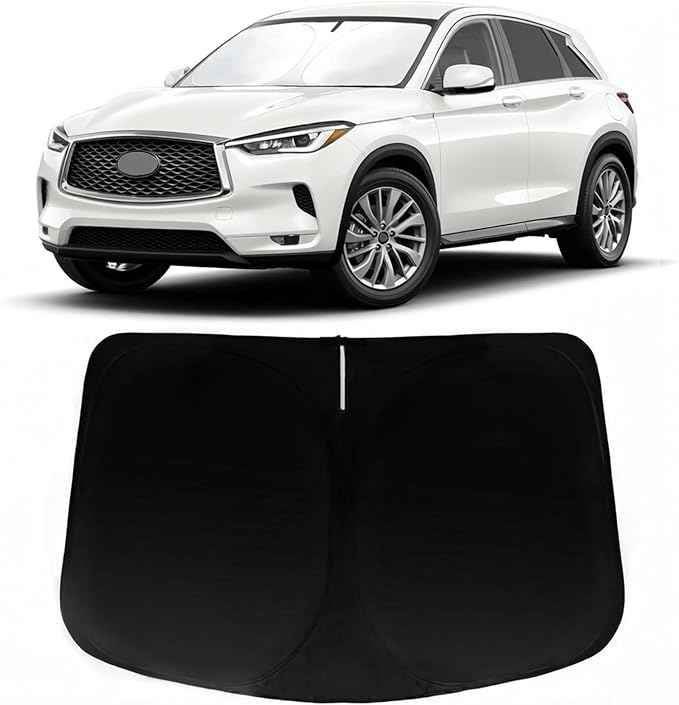 Windshield Sun Shade for Infiniti QX50 2019-2021 & 2021-2026 QX55, Car Front Window SunShades Shield Cover Sun Visor Protector with 240T Fabric UV & Sun Heat Protection Accessories