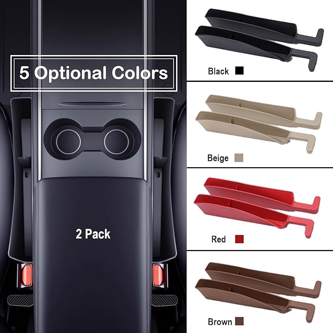 Car Seat Gap Filler Organizer, 2 Pack No-Drop Seat Side Gap Filler Plug Strip with Storage & Belt Slot, Universal Fit Auto Catcher Fill The Gap Between Seat & Console for Car, SUV, Truck, Red
