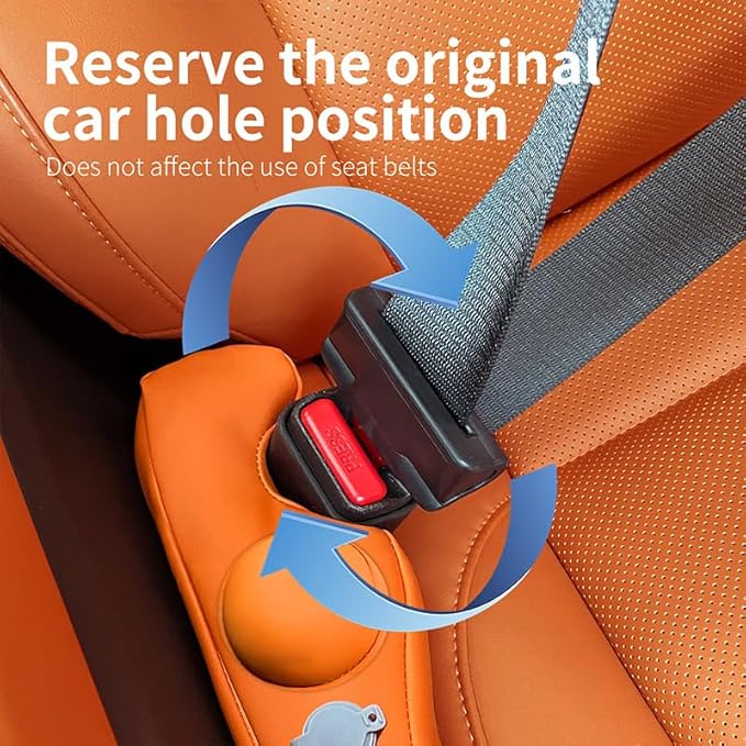Inflatable Car Seat Gap Filler Strip - 2Pcs Leather Foldable Seat Gap Plug Blocker,Stop Dropping Items,Soft Interior Accessories for All Cars (Orange)