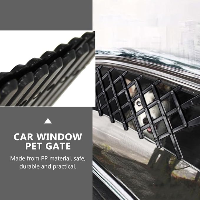 Car Window Pet Gate Portable Barrier Fence, Retractable Large Black Mesh Pet Divider for Car Doors, Ventilation Mesh Suitable for Dog Travel Safety