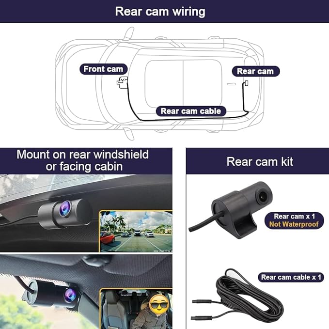 Fitcamx Front 4K+Rear 1080P Dash Cam Adapts for Lexus RX 350 2023-2026 & RX Hybrid 350h 450h 500h, OEM Factory Look, 2 Way HD Video, WiFi & APP, Loop Recording, Gravity Sensor, Easy to Set, 128GB Card