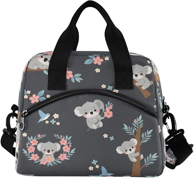 SUABO Koala Lunch Bag for Kids Cute Insulated Cooler Lunch Box Large Capacity Lunch Organizer for Boys Girls