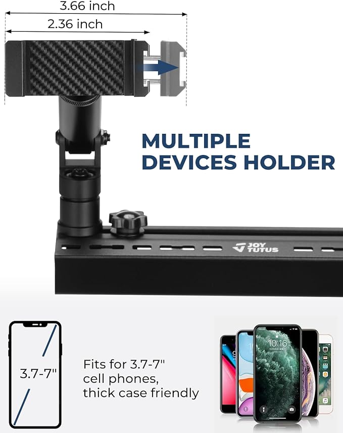 JOYTUTUS Aluminum Phone Holder Dash Mount Compatible with Ford F150 2021 2022 2023 2024 2025 2026 F-150, Cell Phone Holder Dash Mount for Truck, Stable Installation