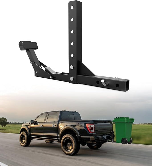 ELITEWILL New Trash Can Hauler Hitch Trash Can Transporter,Wheeled Garbage Can Towing Carrier Fit for Truck Auto Car SUV Golf Cart ATV UTV with 2" Receiver