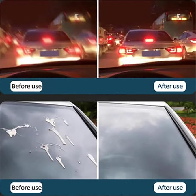 Car Glass Film Magic Cleaning Sponge, Non-Scratch Windshield Oil Film Remover Brush, Car Windshield Cleaner Tool, Anti-Rain Fog for Clear Vision Driving
