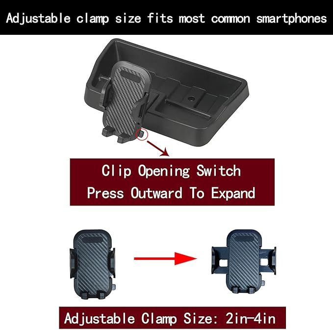 TJ Phone Mount for 1997-2006 Jeep Wrangler TJ Dashboard Cell Phone Holder with Storage Tray Interior Accessories